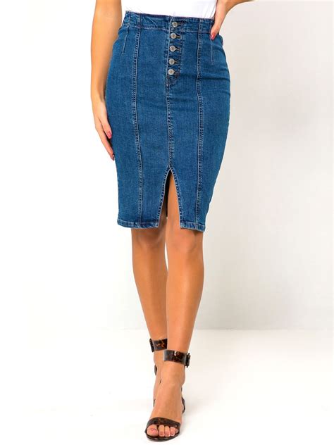 stretch jean skirt for women.